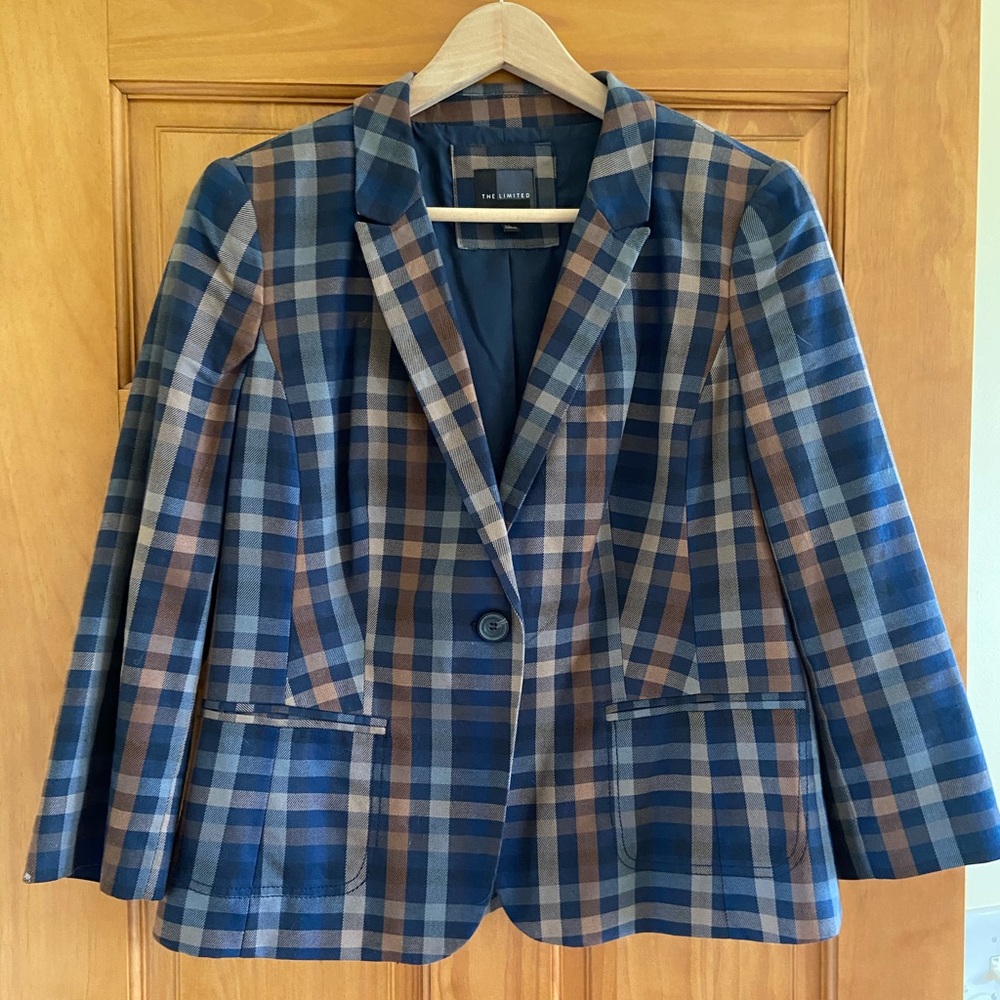 Loft, single button plaid blazer, sizeL